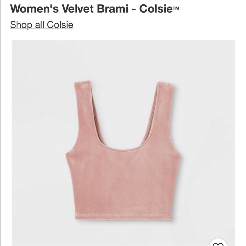 Colsie pink velvet crop top size Small NWT